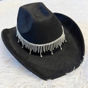 NWT Altar’s State Black Embellished Cowboy girl hat